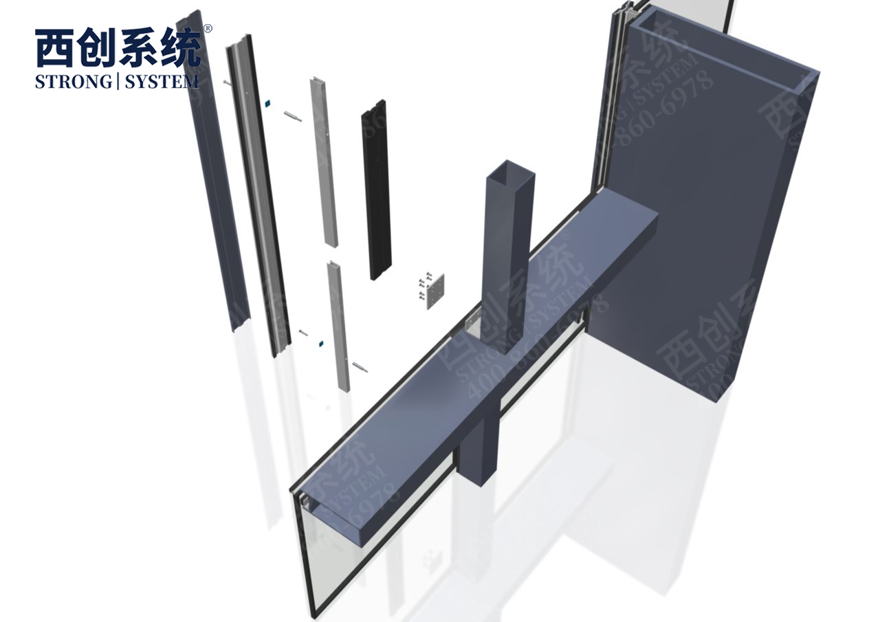 上海舊樓改造項(xiàng)目高層橫向大跨度矩形凹型精制鋼玻璃幕墻——西創(chuàng)系統(tǒng)(圖16)